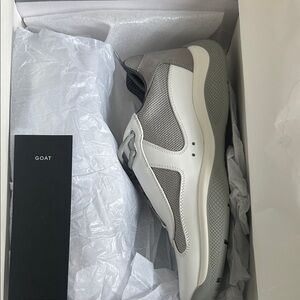 Prada Men's Gray and White Sneakers